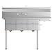 KoolMore - SC121610-12R3 3 Compartment Stainless Steel NSF Commercial Kitchen Sink with Drainboard - Bowl Size 12