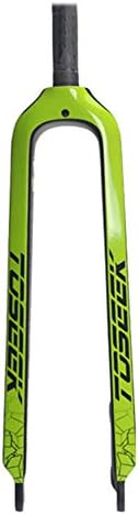 Cycling Accessories, 26/27.5/29 Inch Ultra-light Carbon Fiber MTB Bike Disc Brake Rigid Front Fork - Green 27.5 Inch