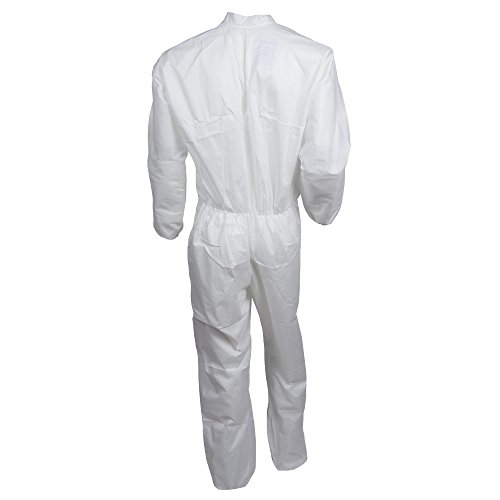 Kleenguard A10 Light Duty Coveralls (10625), Zip Front, Elastic Wrists, Breathable Material, White, 3XL, 25 / Case