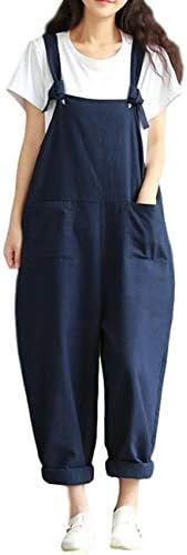 Senotelico Women’s Overalls All-In-One Solid Long Dress, Loose Fit, Overalls, Maxi Length