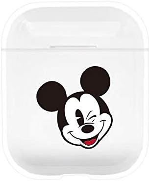 Tight Slim Fit Hard Plastic Clear Transparent Mickey Mouse Case for Apple Airpods 1 2 Wireless Earbuds Walt Disney Disneyland Cartoon Anime Cute Lovely Cool Fun Girls Stylish Brand Girls Boys