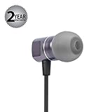 In Ear Headphones Earbuds Earphones Microphone Metal Noise Isolating 3.5mm for iPhone iPad iPod Android Smartphones Tablets Laptop Mac Computer MP3/4 In-Ear Mic/Controller (Black)