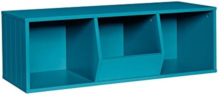 RiverRidge Kids Storage Stacker-2 Cubbies-1 Veggie Bin, Turquoise