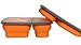 Silicone Collapsible Lunch Box, 2-Compartment, BPA Free, Microwave/Dishwasher Safe, Great for Kids and Adults (Orange)