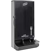SmartStock Fork Dispenser, Translucent Smoke, Plastic, 80 Forks, 17.375 x 8.25 x 6.1875 Inches, Kitchen, Food Service