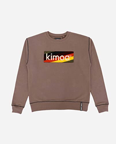 KIMOA Striped Logo Tierra, Sudadera Unisex Adulto, Marrón, XXL-3XL