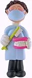 Brown Hair Male Dentist Christmas Ornament