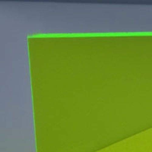 Photo 1 of 1/8" Green Neon Fluorescent Acrylic Plexiglass Sheet 12" x 12" Cast 3mm Thick AZM