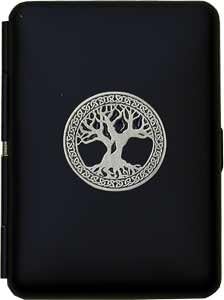 Celtic Tree of Life Slim King Black Matte Pocket Case/Cigarette Case (Gift Box Edition)