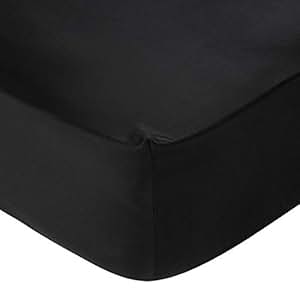 Amazon.com: Solid Black Cal-King Size 1 Piece Fitted Sheet ...