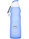 Collapsible Water Bottles BPA Free - Foldable Filter Sports Hydrated Cup - for Cycling,Camping,Hiking,Travel - Durable,Reusable with Leak-proof Lid - 20 Oz