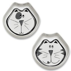 ORE-Pet-Comic-Kitty-Bowl-Set-Black-Gray