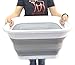 SAMMART 32L Collapsible Plastic Laundry Basket - Square Tub/Basket - Foldable Storage Container/Organizer - Portable Washing Tub - Space Saving Laundry Hamper (1, Grey)