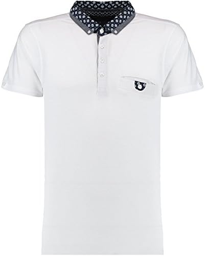 TS Heritage Mens Check Contrast Button Down Collar Short Sleeve Rugby Polo Shirt