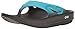 OOFOS Unisex Ooriginal Sport Thong Flip Flop, Black/Aqua, 9 B(M) US Women / 7 D(M) US Men