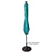 C-Hopetree 6.5 x 10 ft Rectangular Outdoor Patio Market Table Umbrella with Solar LED Lights, Aqua Blue