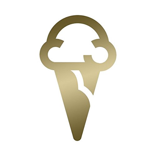 Scoop of Ice Cream on a Cone Summer Snack - Vinyl Decal for Outdoor Use on Cars, ATV, Boats, Windows and More - Gold 7 inch