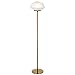 Brightech Aiden LED Floor Lamp– Contemporary Modern Frosted Glass Globe Lamp- Tall Pole Standing Uplight Lamp for Living Room, Den Office Or Bedroom- Energy Efficient Bulb Included- Antique Brass