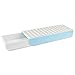inDomit Pencil Tray Drawer Pop-up Self-Adhesive Pen Phone Storage Under Desk Organizer (Blue & White)
