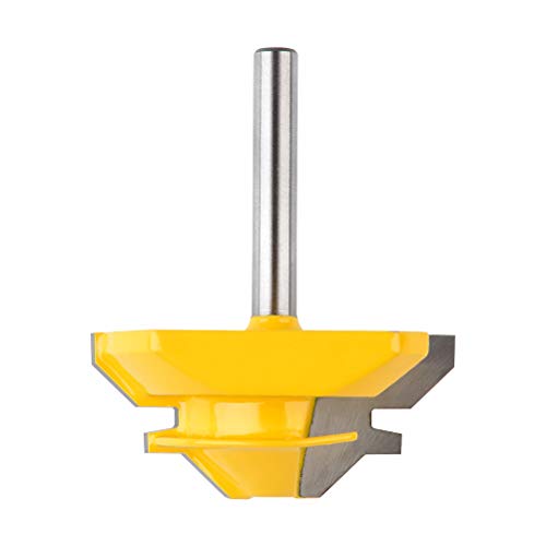 QLOUNI Lock Miter 2" Diameter 1/4'' Carbon Steel Shank 45 Degree Joint Router Bits for 3/4 Thick Wood Cutter Tool - Thumbnail 2