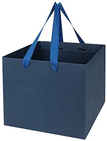 10Pcs Paper Party Bags Gift Tote Kraft Bag with Handles Toy Goody Favor Treat Bag for Birthday Wedding Baby Shower Halloween Christmas Party Supplies Square Bag