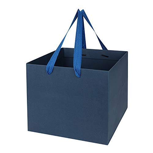 10Pcs Paper Party Bags Gift Tote Kraft Bag with Handles Toy Goody Favor Treat Bag for Birthday Wedding Baby Shower Halloween Christmas Party Supplies Square Bag