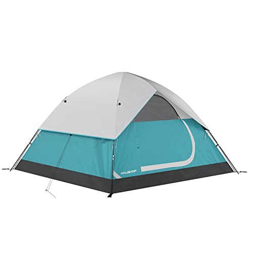 HAUSHOF 2/4-Person Family Dome Tent with Removable Rain-Fly, Easy Set Up Portable Camping Tent for Backpacking Hiking Backyard Outdoor, Green/Blue/2-person/4-person