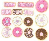 Donut Party Paper Plates and Napkins (14, Donut Party Cut-Outs)