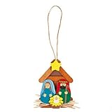 12 Wooden Nativity Ornament Craft Kits