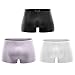 Huluwa Men's Underwear Ice Silk Ultra-thin U-shaped Boxer Brief, Pack of 3, Assorted Colors, M