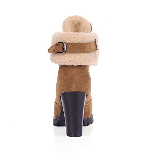 Fashion in Londony ♥‿♥ Women Lace-Up High Thick Short Boots Shoes Leisure Ankle Boots High-Heel Boots - Thumbnail 3