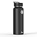 ATLIN DNE Water Bottle 40 oz. Double Wall Flask Stainless Steel Vacuum Insulation - Black