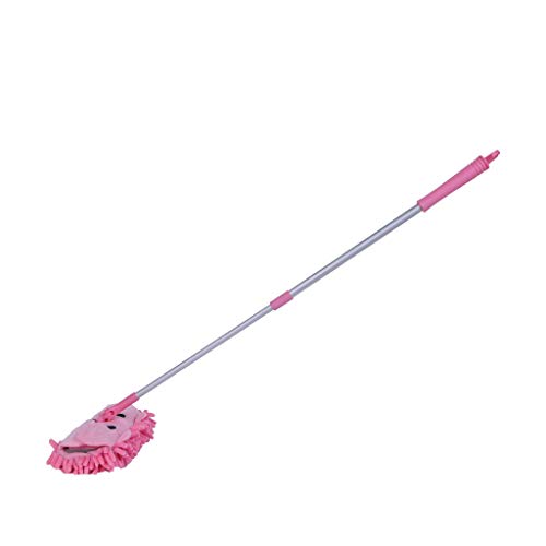 Karooch Pretend & Play Toy Kid's Housekeeping Cleaning Tools Set-3pcs, Pink Mop Orange Broom Small Dustpan, Development Toys for Toddlers & Children Ages 3 Years and up