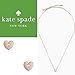 Kate Spade Heart Pendant Necklace and Earrings Gift Set Rose Gold