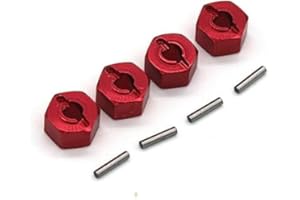 RWLZLB Upgrade Aluminum Alloy 16440 Hexagonal Coupler Spare Parts for Hyper Go H16BM H14BM 14301 1/16 JC16EP 1/14 Brushless High Speed Trucks RC Car (RED)