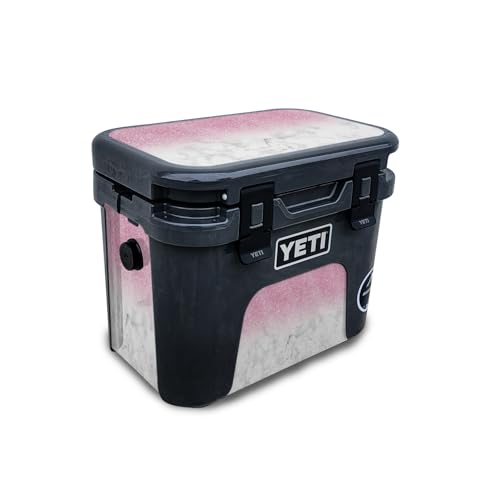 Glossy Glitter Skin Compatible with Yeti Roadie 15 Hard Cooler - Marble Glitz -…