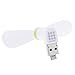 HAWEEL USB Phone Fan, 3.5 inch Fashion Two Ports Portable USB/Micro USB Phone Mini Fan with Two Leaves for Samsung Galaxy S6 / S5, Other Mobile Phone with OTG Function(White)