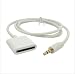 Best AUX Input Converter Adapter Cable 30pin Dock to 3.5mm Plug Compatible with Bose Sounddock - 3.3 feet (Amazon Echo Works!) (White) primary