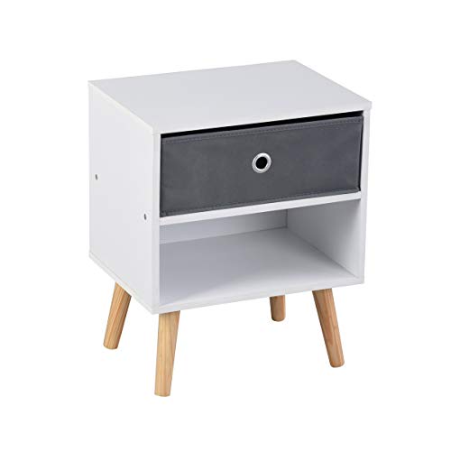 Aingoo Modern End Table for Sofa Bed White Mid Century Beside Table Night Stand H19 Wooden 12MM PB