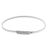 Gold Tone Metal Rectangle Interlacking Buckle Elastic Waist Chain for Lady