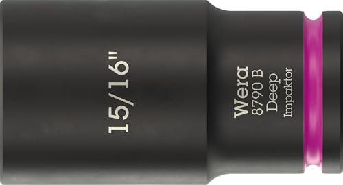 Wera 8790 B Impaktor Deep Llave de vaso con arrastre de 3/8", 15/16" x 63 mm