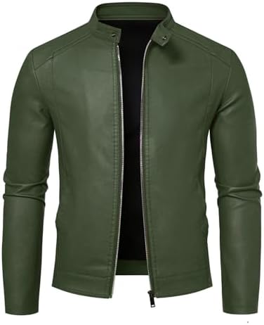 Zbrandy Leather Jacket Men Faux Leather Jackets Mens Moto Biker