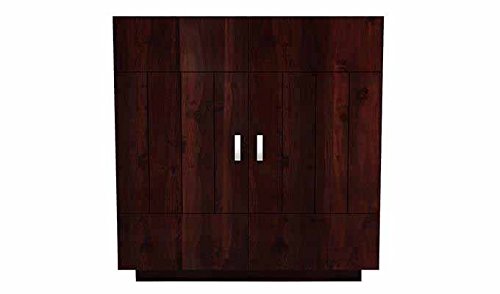 Aprodz Sheesham Wood Wine Storage Hyden Stylish Bar Cabinet for Living Room | Mahogany Finish