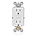 Leviton GFTR1-4W SmarTest Self-Test SmartlockPro Slim GFCI Tamper-Resistant Receptacle with LED Indicator, 15-Amp, 4-Pack, White