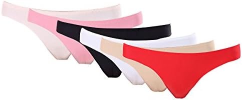 Erjing 6 Pack Sexy Seamless Underwear For Women Low Rise Seamless Cotton Brief