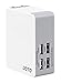 JOTO 4 Ports USB Wall Charger Power Adapter (25W/5A) with Smart IC Intelligent High Speed Charging for Apple, Android and All Other USB Devices (4 outlets USB Travel Charger) (White)