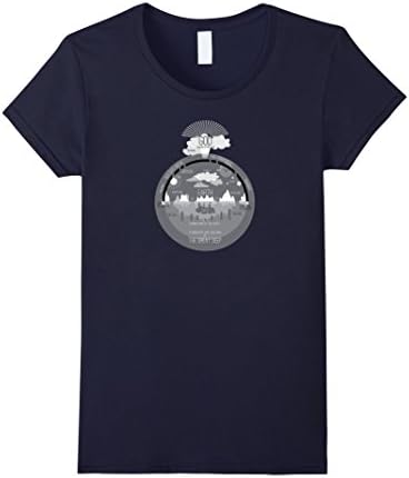 Women's Ancient Hebrew Universe - Flat Earth Firmament T-Shirt Medium Navy