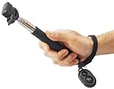 Selfie Stick Bastex Extendable Monopod with Wireless bluetooth remote shutter and Adjustable Phone Holder for iPhone 6, iPhone 6 Plus, iPhone 5 5s 5c - Black