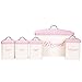 Hot Sale X649 Metal Square Home Kitchen Gifts Bread Bin/Box/Container Biscuit Tea Coffee Sugar Tin Canister Set (Pink)