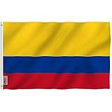 Anley Fly Breeze 3x5 Foot Colombia Flag - Vivid Color and UV Fade Resistant - Canvas Header and Double Stitched - Colombian National Flags Polyester with Brass Grommets 3 X 5 Ft